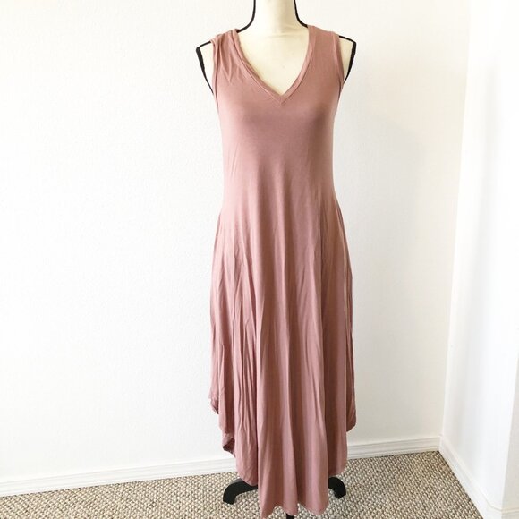 SOZY Soft & Cozy Mauve Sleeveless Tank V Neck Maxi Dress Womens Medium - Picture 1 of 8